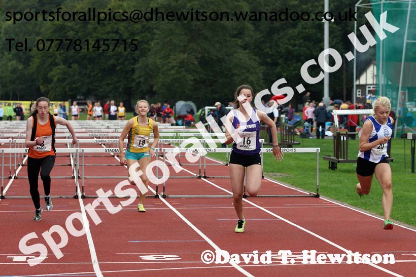 Womens and Girls hurdles at the Northern Inter-Counties under-17s and 15s at Witton Park, Blackburn. Photo: David T. Hewitson/Sports for All Pics